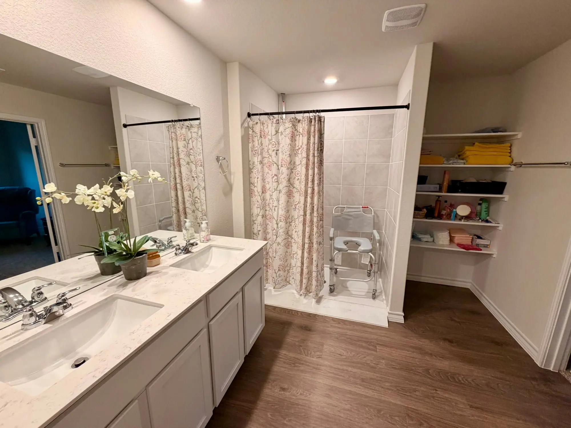 Accessible bathroom with walk-in shower